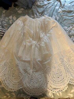 Loeffler Randall White Eyelet Circle Skirt